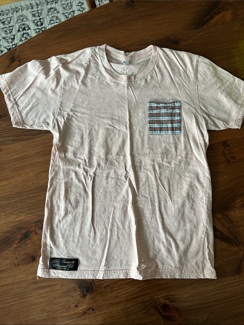 Women Vermont Flannel Co Pocket Tee with Plaid Accent